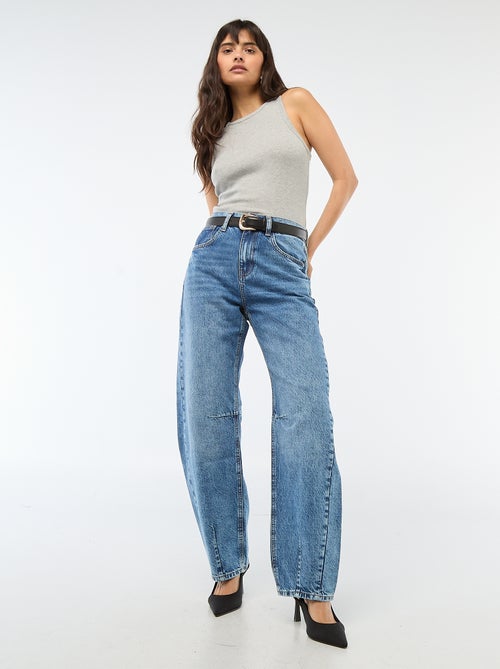 Pantaloni denim barrel in cotone - Kiabi