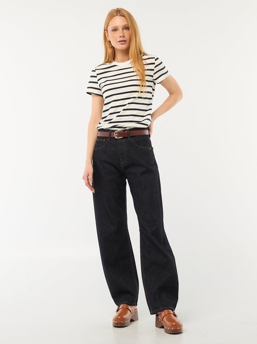 Pantaloni denim barrel in cotone - Kiabi