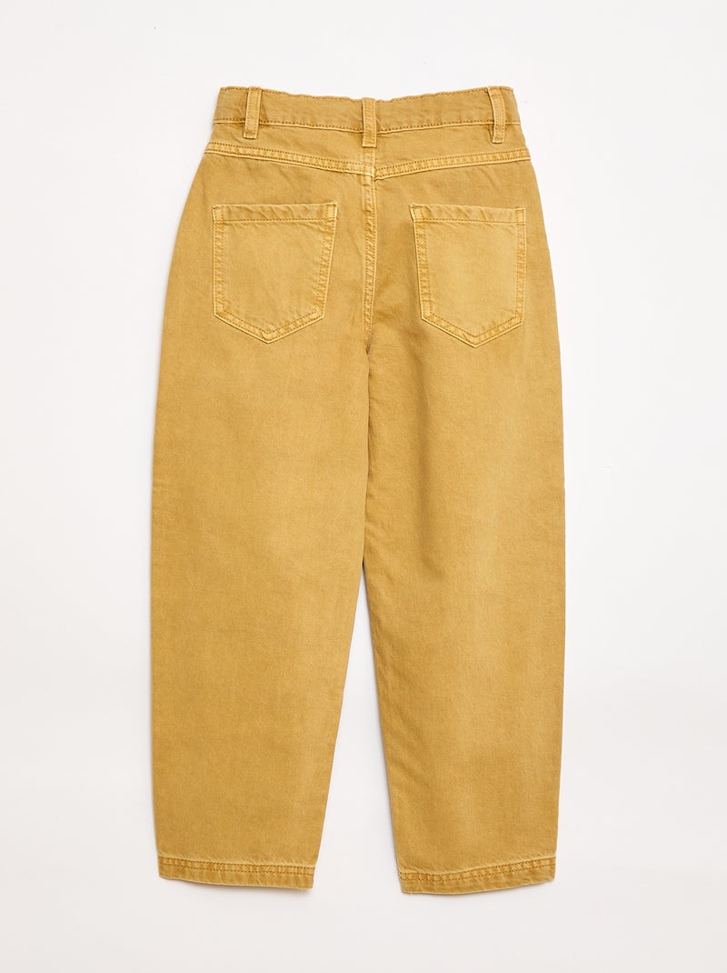 Pantaloni denim taglio ampio balloon Giallo - Kiabi
