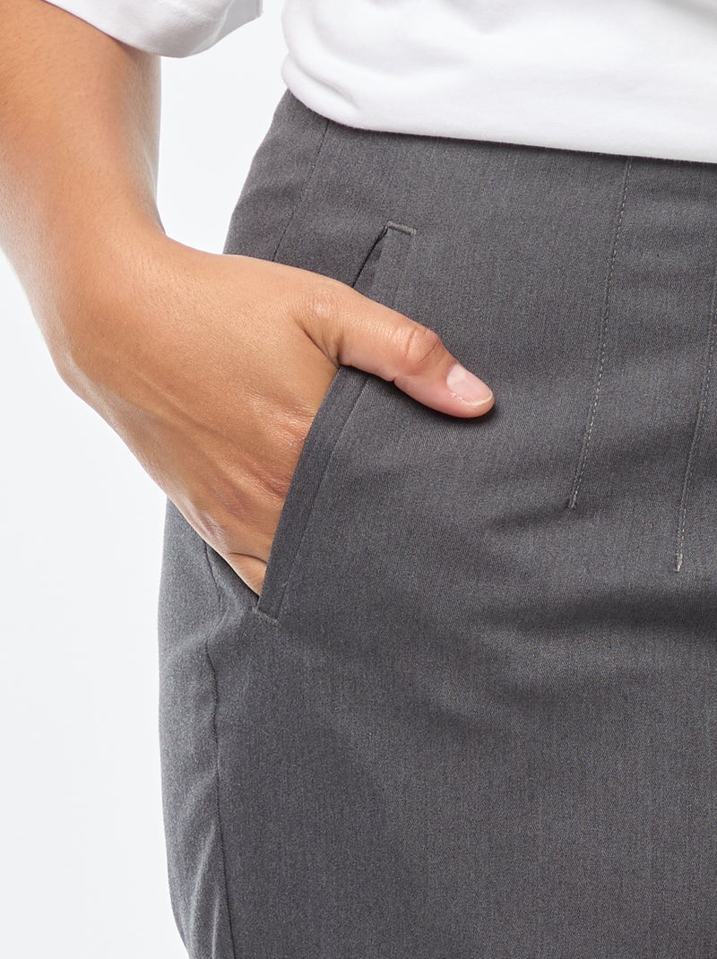 Pantaloni dritti a vita alta Grigio - Kiabi