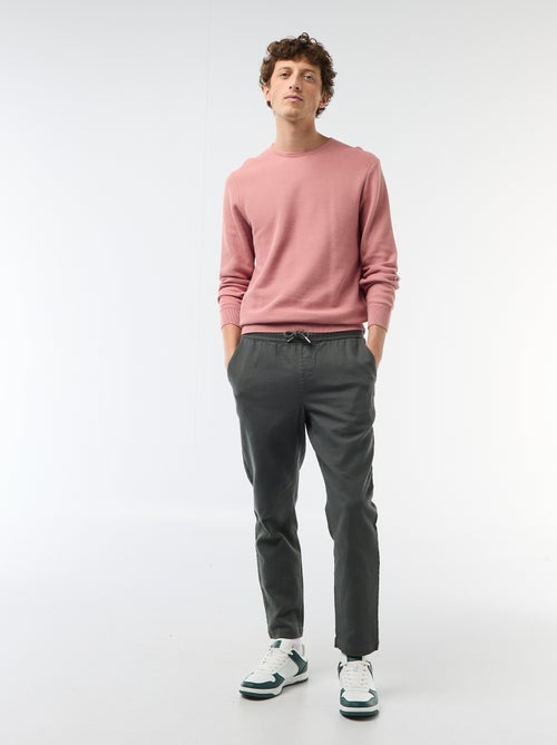 Pantaloni dritti con elastico in vita - Kiabi Pantaloni dritti con elastico in vita - Kiabi