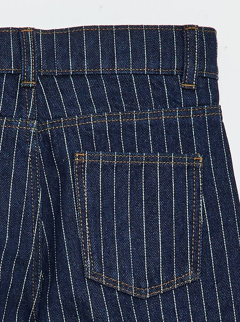 Pantaloni dritti in denim con motivo Blu - Kiabi