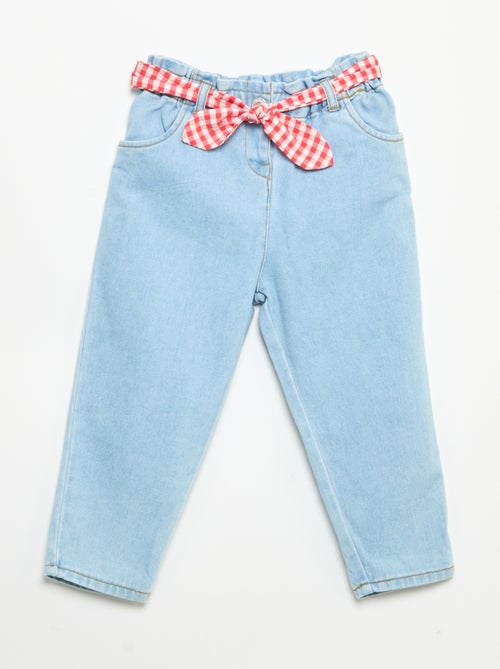 Pantaloni in denim + cintura da annodare - Kiabi