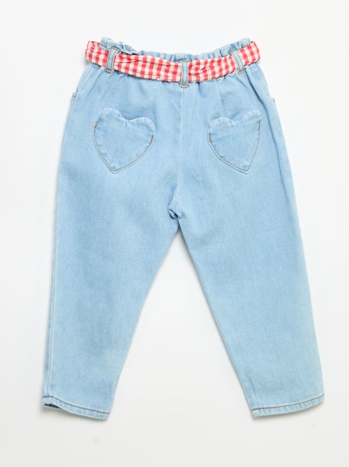 Pantaloni in denim + cintura da annodare - Kiabi