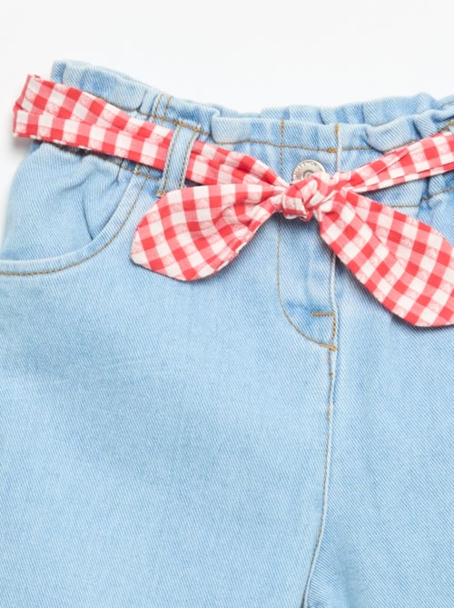 Pantaloni in denim + cintura da annodare - Kiabi