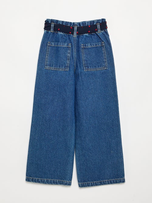 Pantaloni in denim con cintura in tessuto - Kiabi