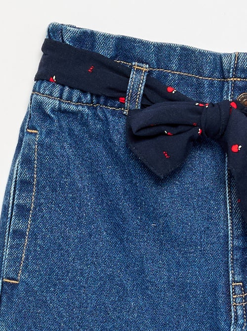 Pantaloni in denim con cintura in tessuto - Kiabi
