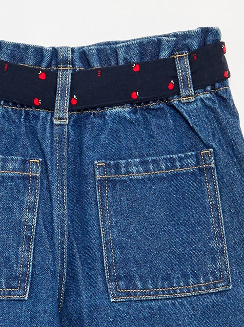 Pantaloni in denim con cintura in tessuto - Kiabi