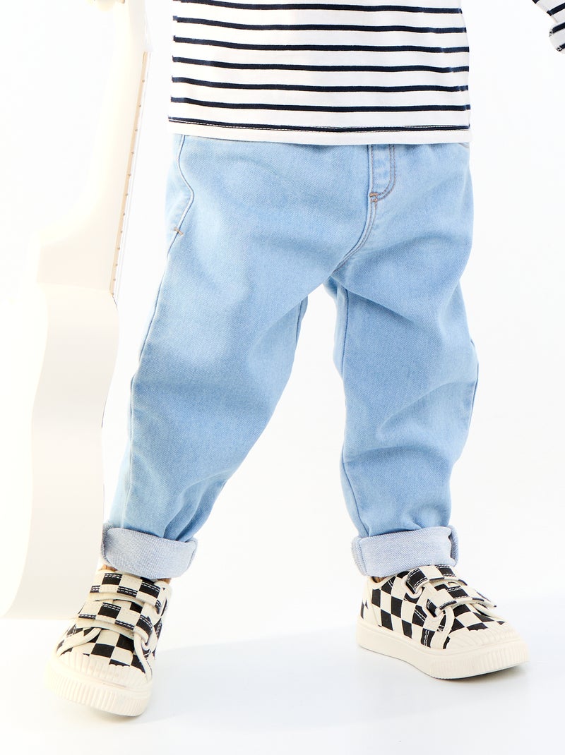 Pantaloni in denim con risvolto alla base Blu - Kiabi