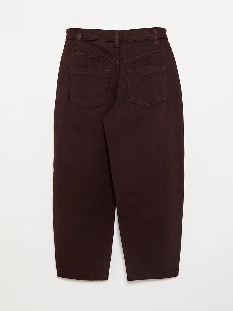 Pantaloni in denim modello barrel Marrone - Kiabi