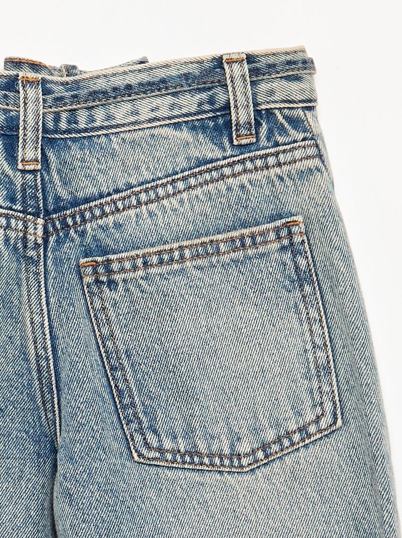 Pantaloni in denim taglio barrel con cintura Blu - Kiabi