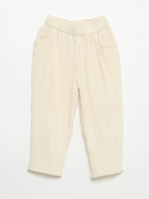 Pantaloni in garza di cotone - Kiabi