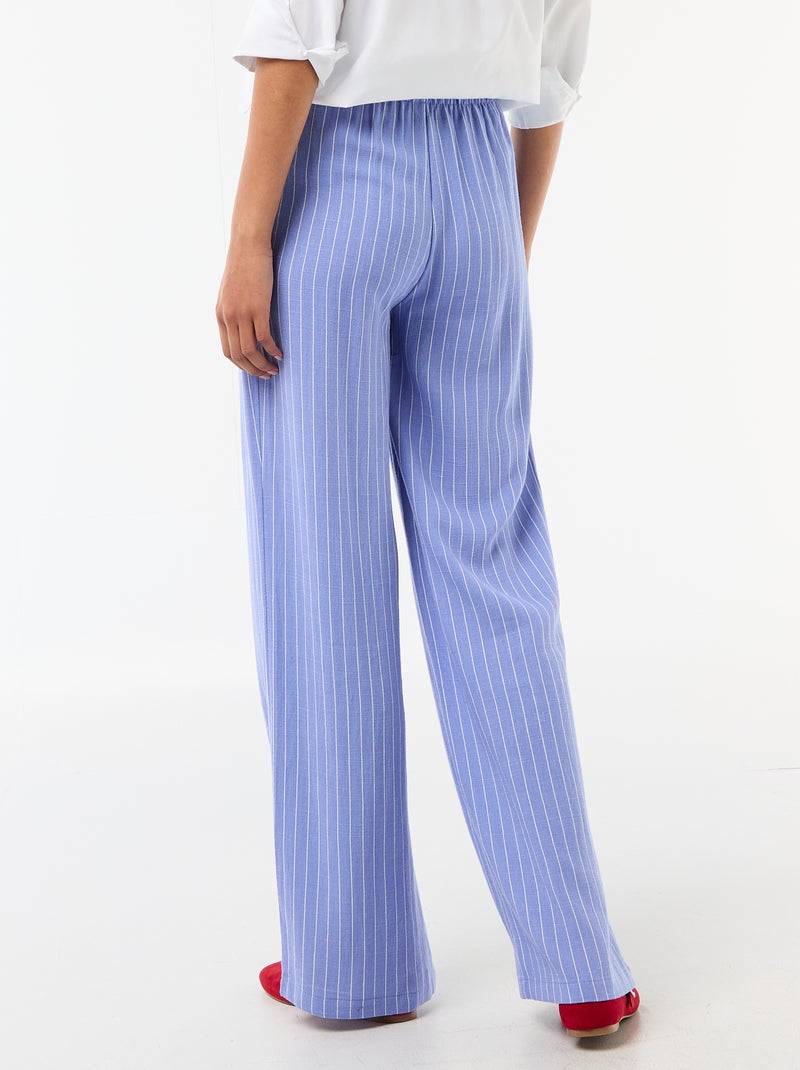 Pantaloni in lino con 2 tasche Blu - Kiabi