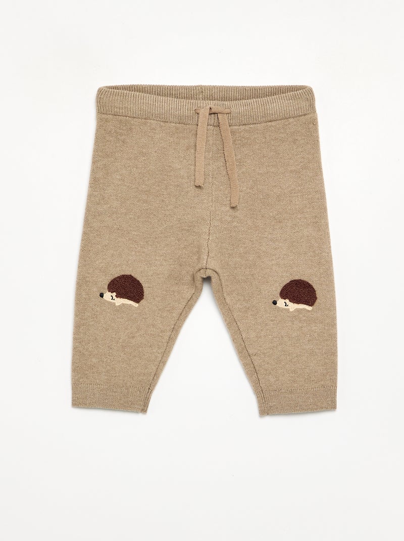 Pantaloni in maglia a tinta unita Beige - Kiabi
