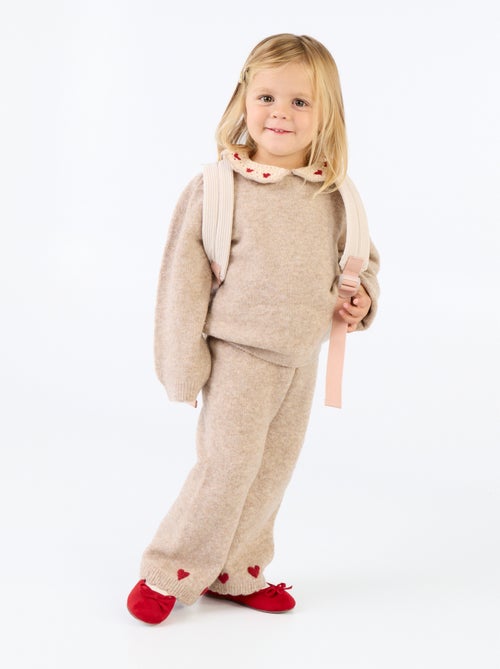 Pantaloni in maglia con ricami - Kiabi