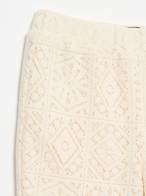 Pantaloni in maglia effetto uncinetto taglio svasato - Kiabi