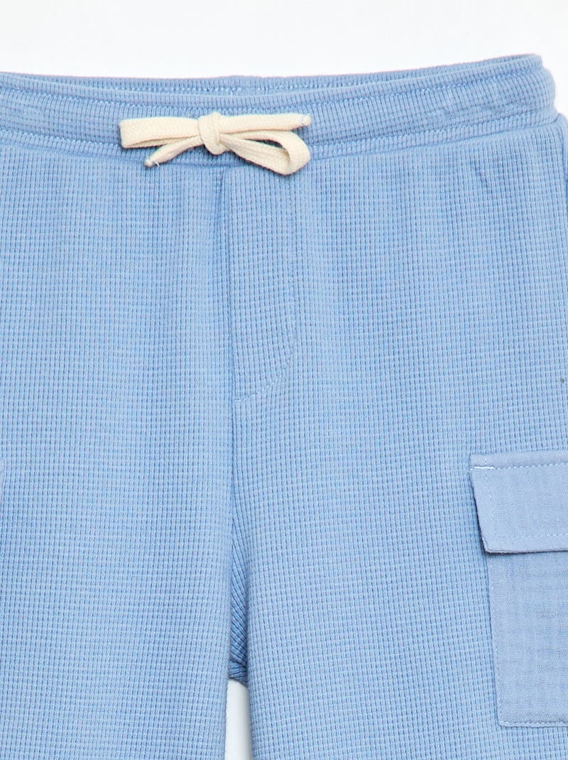 Pantaloni in maglia goffrata Blu - Kiabi