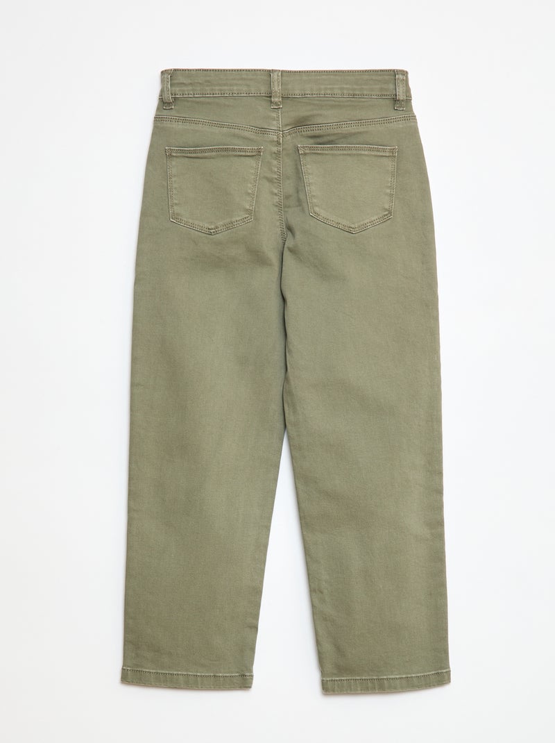 Pantaloni in twill con apertura a pressione - Taglio più confortevole Verde - Kiabi