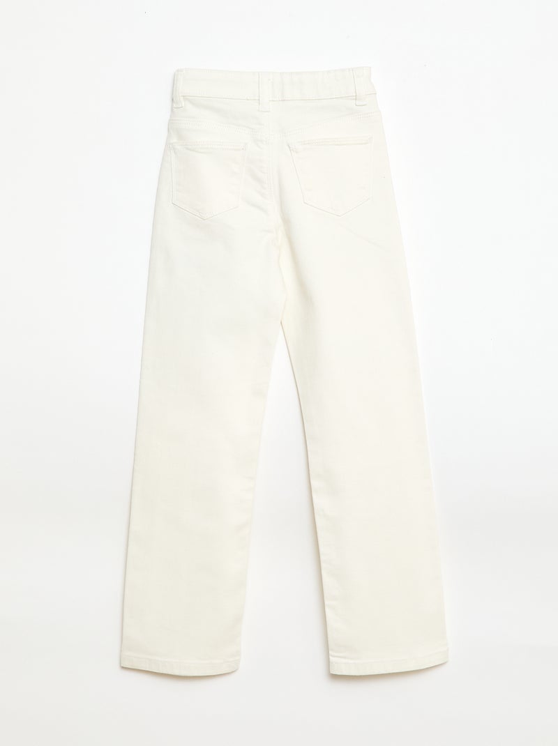 Pantaloni in twill con apertura a pressione Bianco - Kiabi