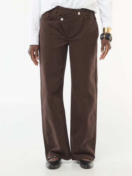 Pantaloni in twill con apertura asimmetrica - Kiabi