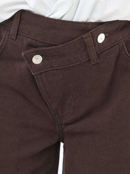 Pantaloni in twill con apertura asimmetrica - Kiabi