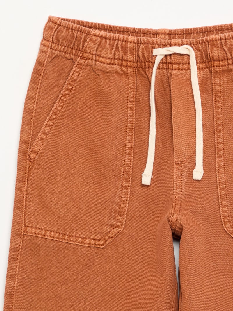 Pantaloni in twill con coulisse Arancione - Kiabi