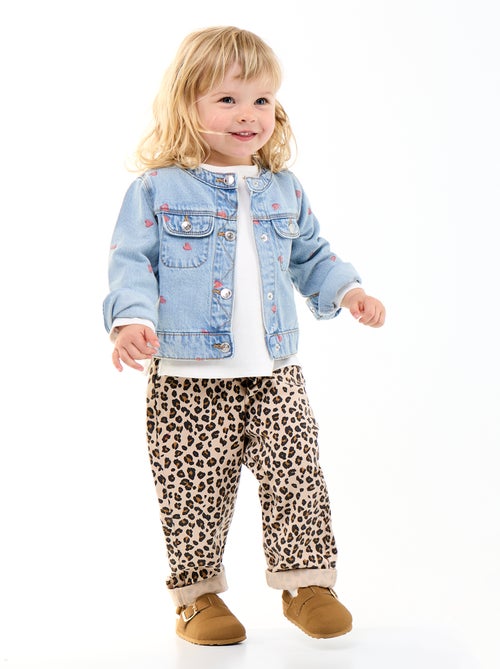 Pantaloni in twill fantasia leopardata - Kiabi Pantaloni in twill fantasia leopardata - Kiabi