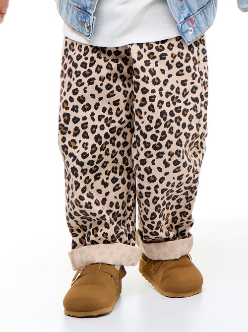 Pantaloni in twill fantasia leopardata - Kiabi Pantaloni in twill fantasia leopardata - Kiabi