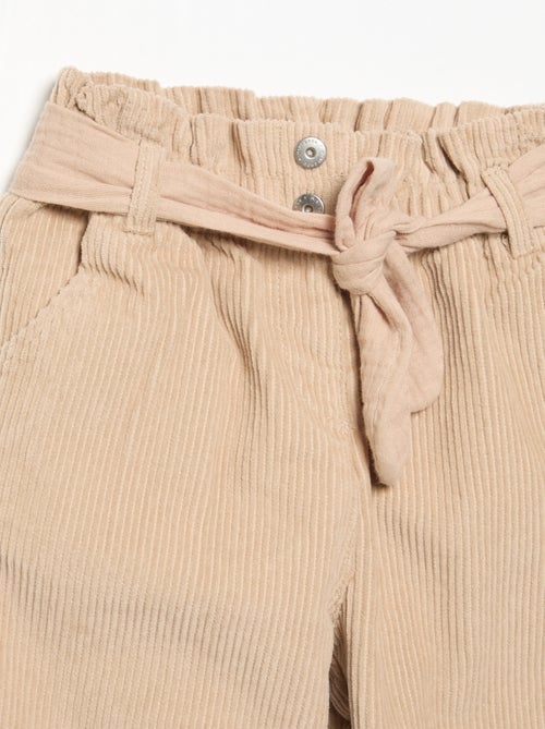 Pantaloni in velluto a coste con cintura inclusa - Kiabi
