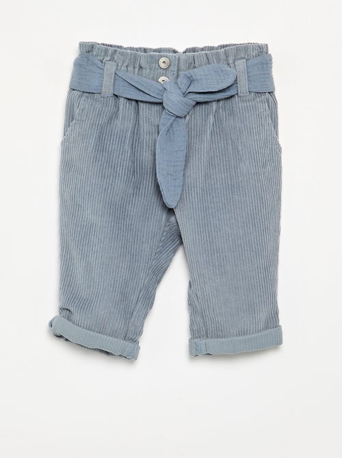 Pantaloni in velluto a coste con cintura inclusa - Kiabi