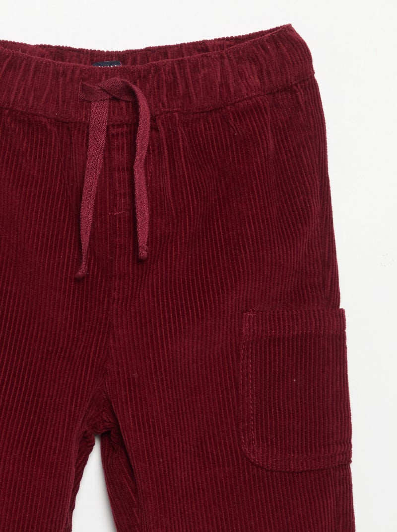 Pantaloni in velluto a coste Rosso - Kiabi