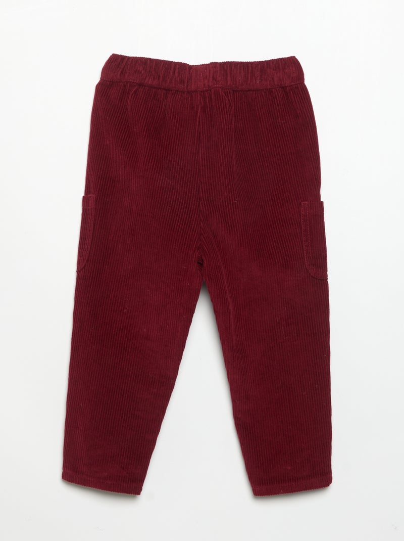 Pantaloni in velluto a coste Rosso - Kiabi