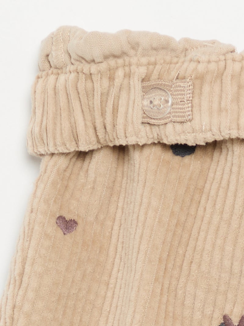 Pantaloni in velluto 'Disney' 'Minnie' Beige - Kiabi
