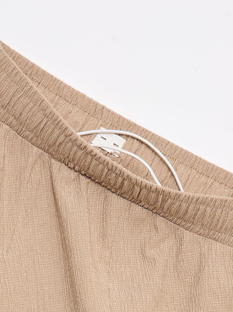 Pantaloni jogger da donna in maglia leggera con vita elastica Beige - Kiabi