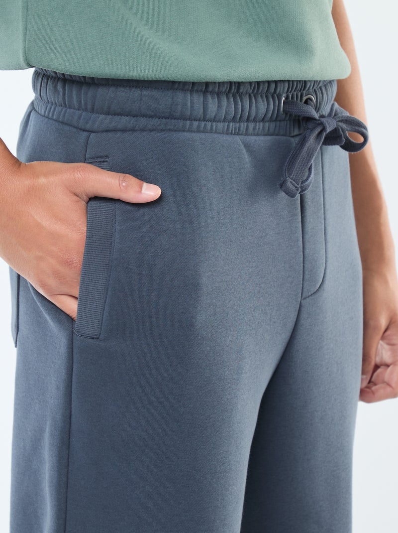 Pantaloni joggers tinta unita con cordoncini da stringere in vita Blu - Kiabi