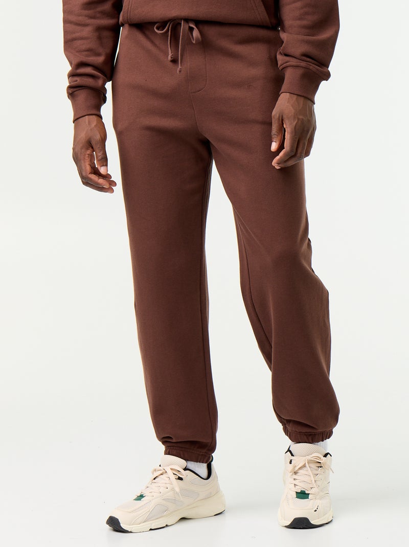 Pantaloni jogging in felpa tinta unita Marrone - Kiabi