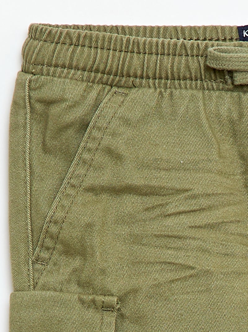 Pantaloni jogging in twill con tasche con patta Verde - Kiabi