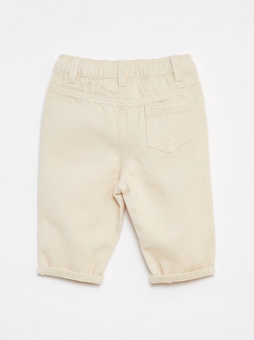 Pantaloni paperbag in twill misura 7/8 - Kiabi