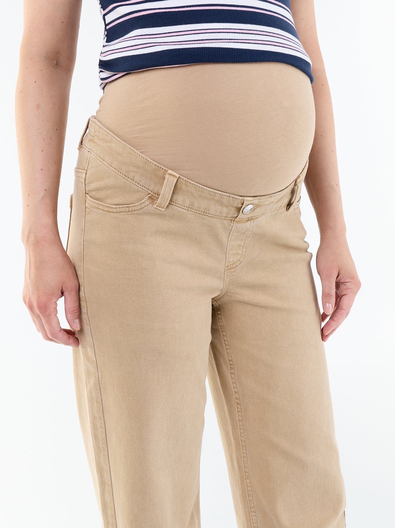 Pantaloni premaman a gamba larga Beige - Kiabi