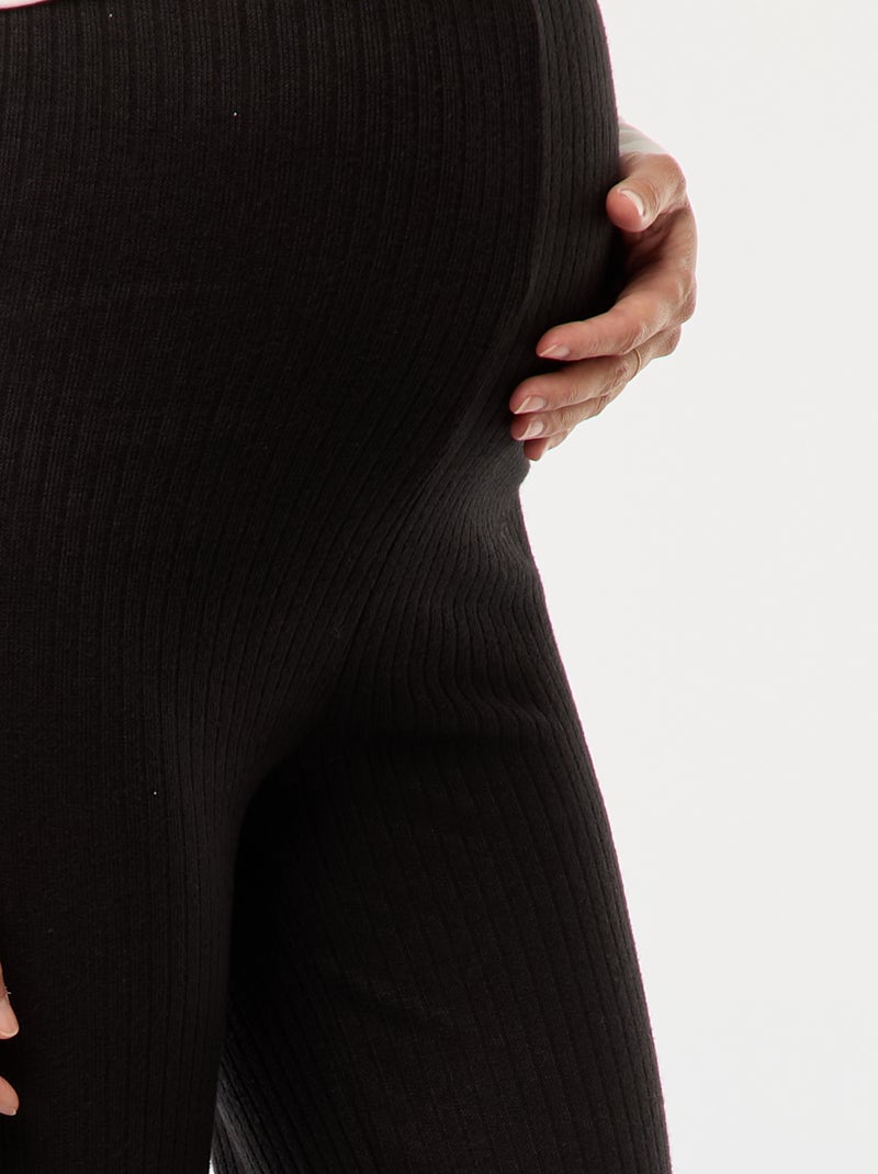 Pantaloni premaman ampi in costina Nero - Kiabi