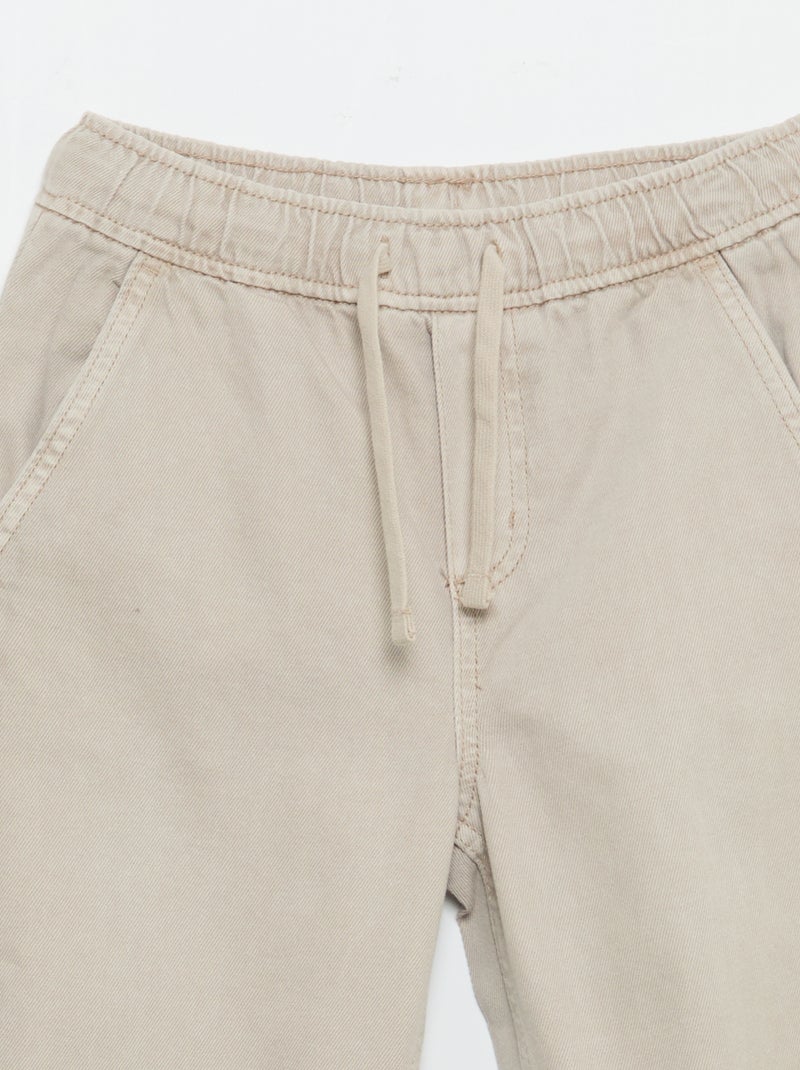 Pantaloni relaxed fit con vita elasticizzata Beige - Kiabi