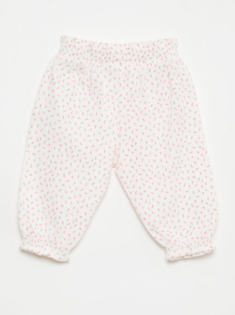 Pantaloni Sarouel in jersey di cotone Bianco - Kiabi