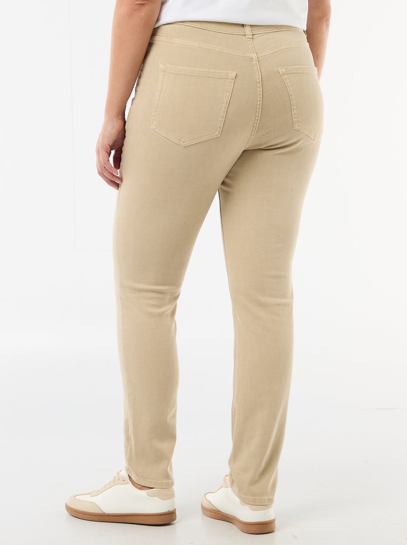Pantaloni skinny a vita alta Beige - Kiabi