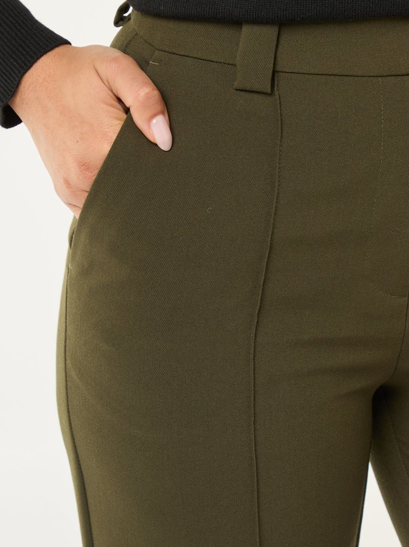 Pantaloni svasati tinta unita Kaki - Kiabi