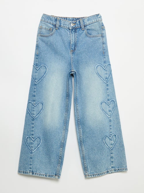 Pantaloni wide leg con ricami - Kiabi