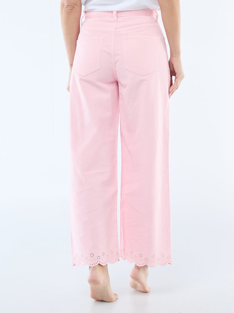 Pantaloni wide leg con tasche applicate Rosa - Kiabi