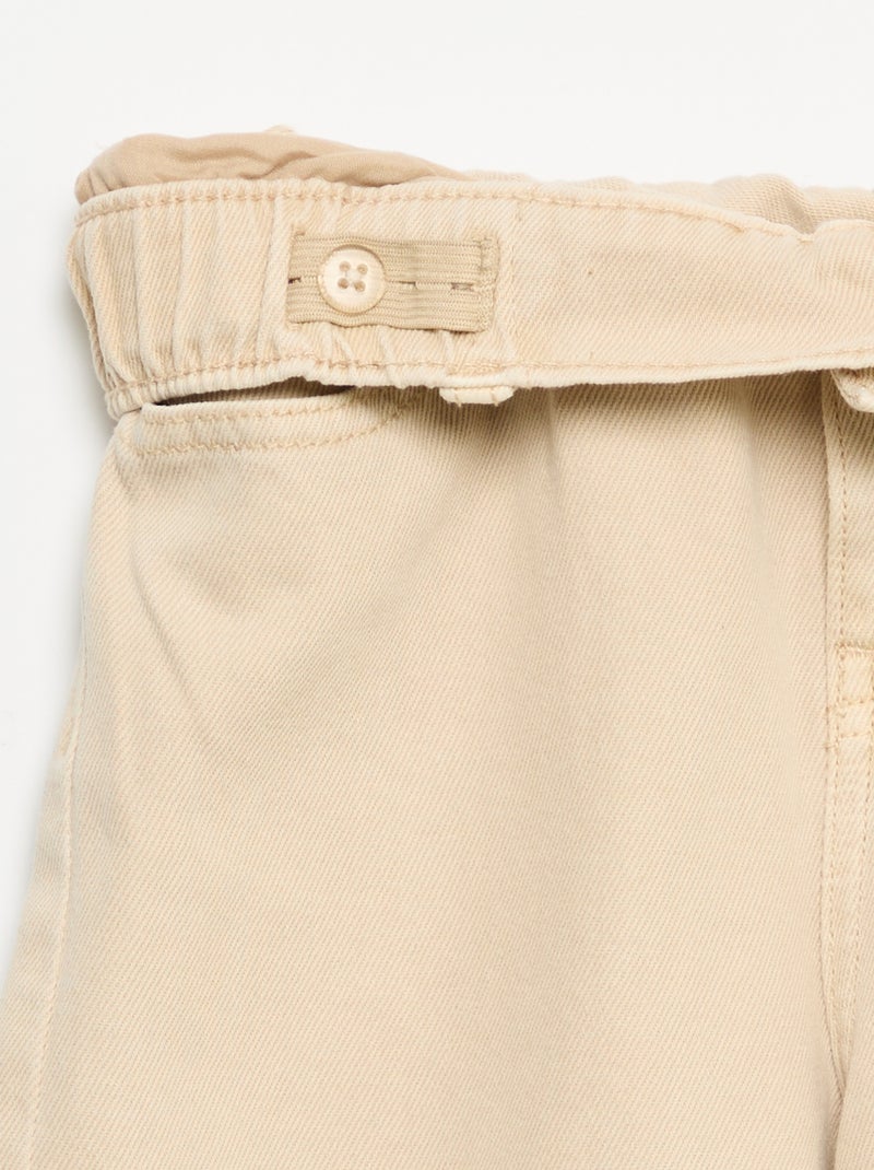 Pantaloni wide leg con vita regolabile Beige - Kiabi