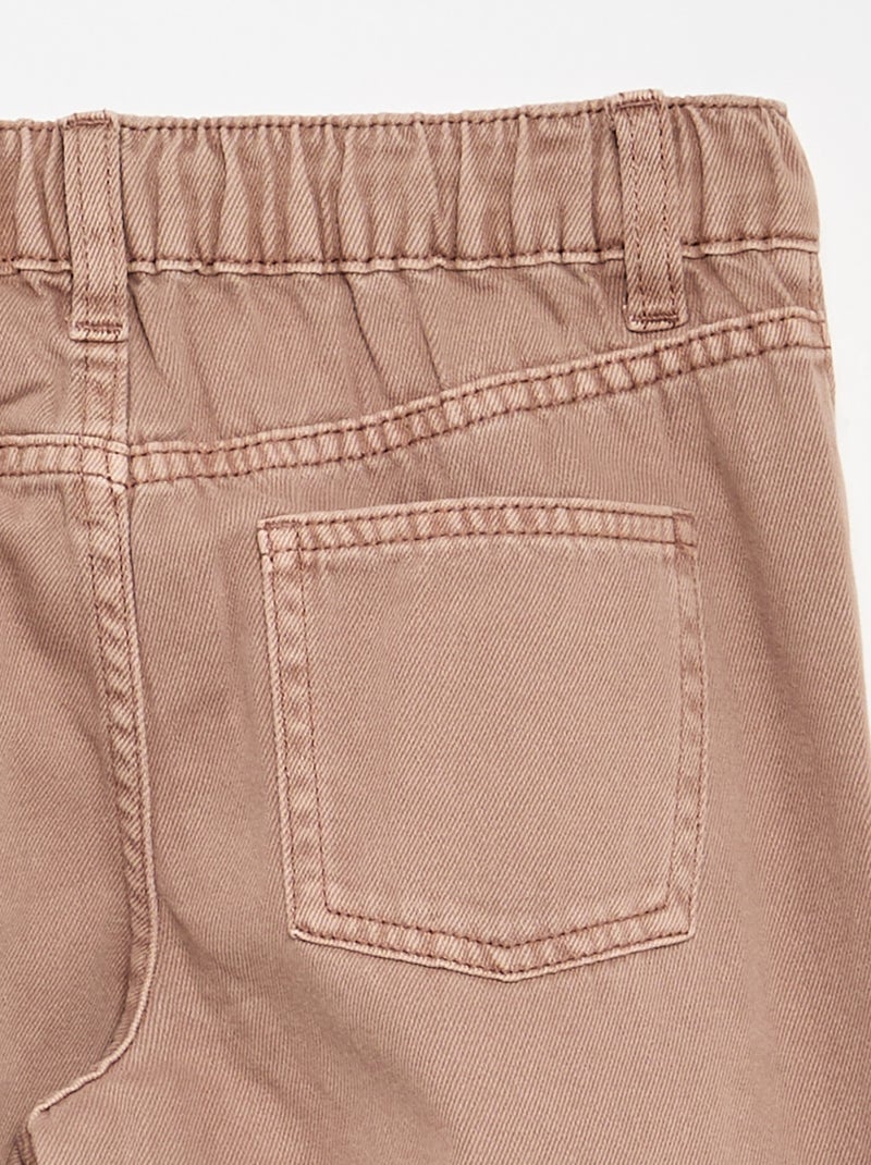 Pantaloni wide leg con vita regolabile Marrone - Kiabi