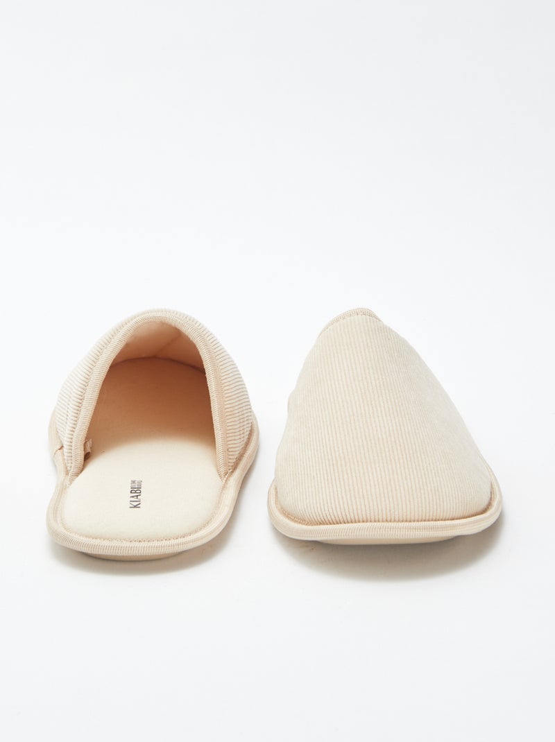 Pantofole ciabatte in velluto Beige - Kiabi