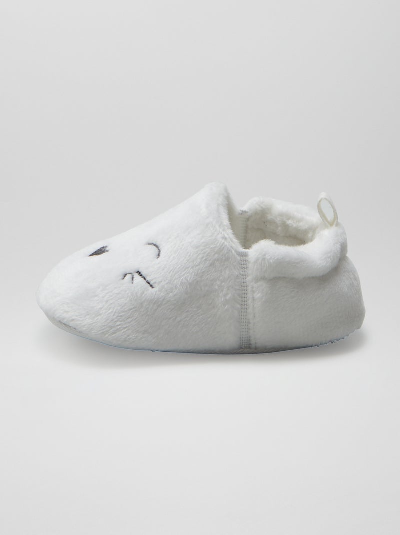 Pantofole in velluto BIANCO - Kiabi